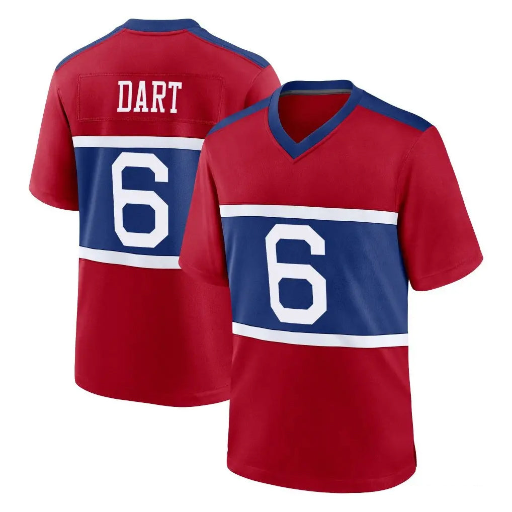 NY.Giants #6 Jaxson Dart Player Red Century Home Game Gdoa Stitched Jerseys