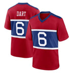 NY.Giants #6 Jaxson Dart Player Red Century Home Game Gdoa Stitched Jerseys