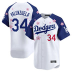 LA.Dodgers #34 Fernando Valenzuela Player White-Royal Tokyo Series Vapor Premier Limited Fdoa Stitched Jerseys