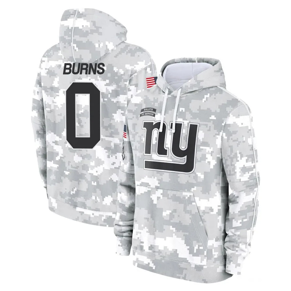 NY.Giants #0 Brian Burns Player Arctic Camo Salute to Service Pullover Hoodies Limited Game Gdoa Stitched Jerseys