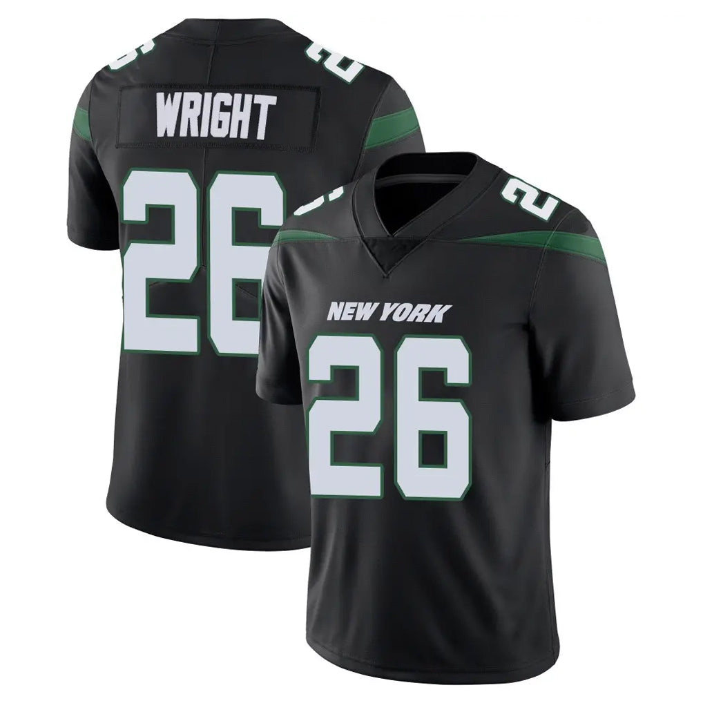 NY.Jets #26 Nahshon Wright Player Stealth Black Limited Vapor Home Game Gdoa Stitched Jerseys