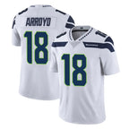 S.Seahawks #18 Elijah Arroyo Player White Limited Vapor Untouchable Home Game Gdoa Stitched Jerseys