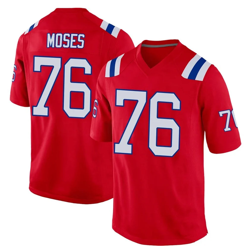 NE.Patriots #76 Morgan Moses Player Red Home Game Gdoa Stitched Jerseys