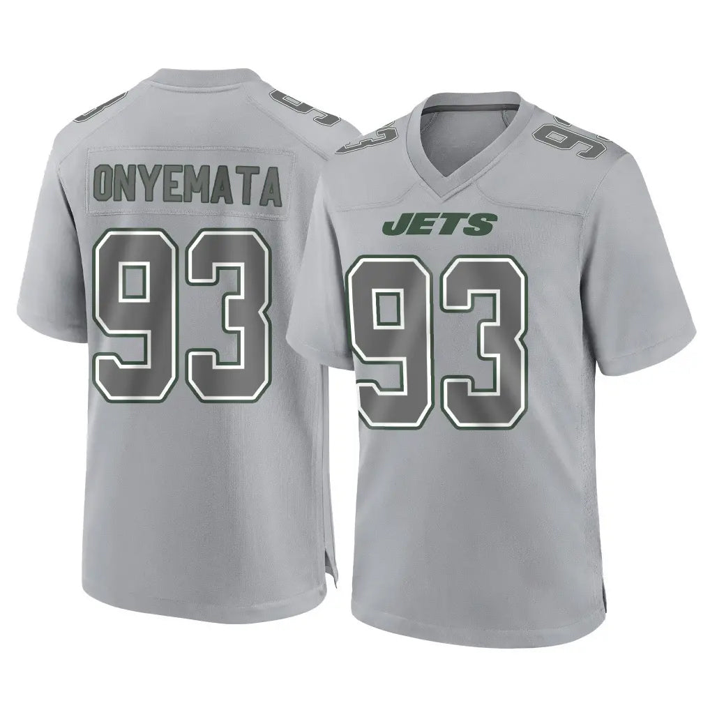 NY.Jets #93 David Onyemata Player Gray Limited Atmosphere Fashion Home Game Gdoa Stitched Jerseys