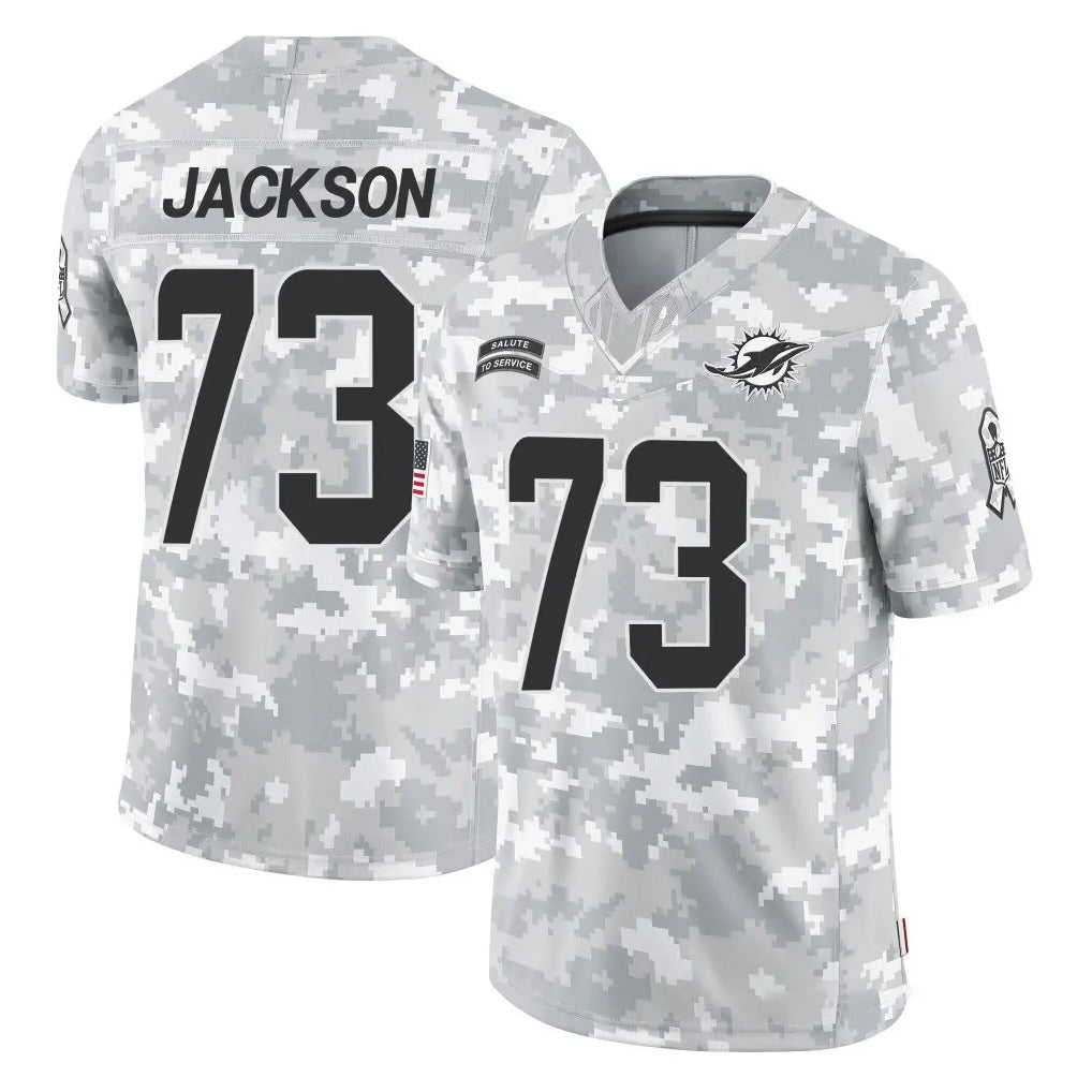 M.Dolphins #73 Austin Jackson Player Arctic Camo Salute To Service Limited Game Gdoa Stitched Jerseys