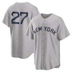 NY.Yankees #27 Giancarlo Stanton Player Gray Field of Dreams Game Fdoa Stitched Jerseys