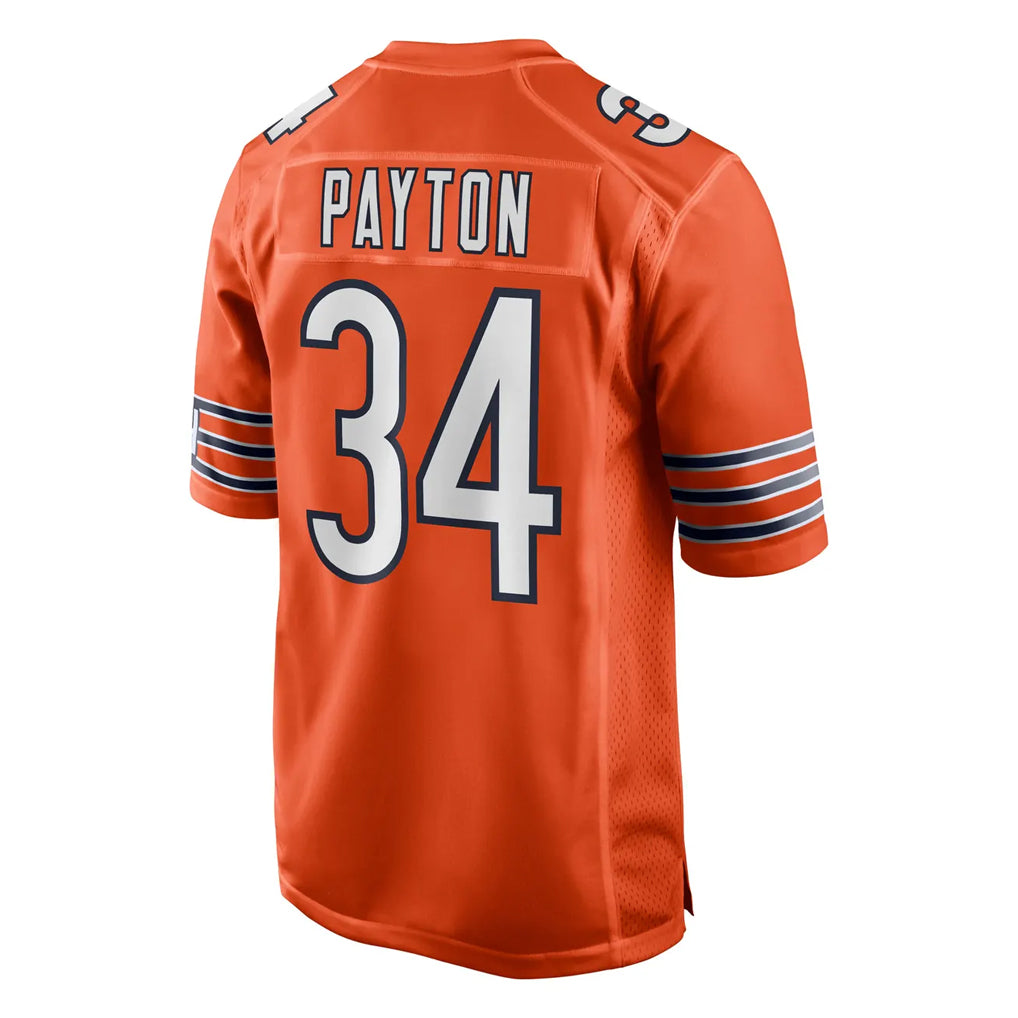 C.Bears #34 Walter Payton Player Orange Home Game Gdoa Stitched Jerseys