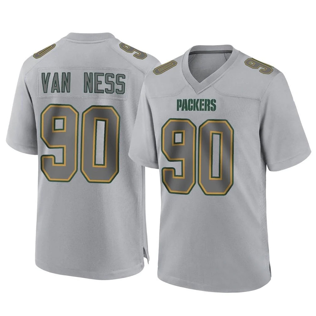 GB.Packers #90 Lukas Van Ness Player Gray Atmosphere Fashion Home Game Gdoa Stitched Jerseys