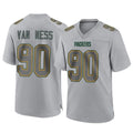 GB.Packers #90 Lukas Van Ness Player Gray Atmosphere Fashion Home Game Gdoa Stitched Jerseys