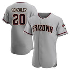 A.Diamondbacks #20 Luis Gonzalez Player Gray Road Limited Elite Home Game Gdoa Stitched Jerseys