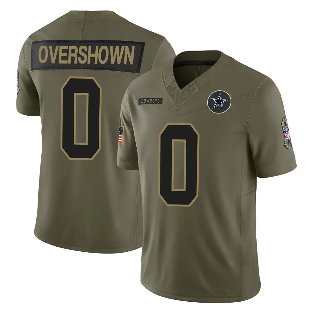 D.Cowboys #0 DeMarvion Overshown Player Olive 2025 Salute to Service Limited Home Game Gdoa Stitched Jerseys