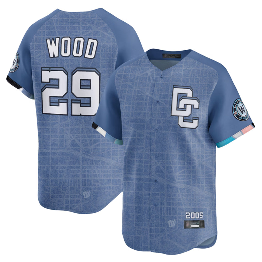 W.Nationals #29 James Wood Player Blue Limited City Connect Fdoa Stitched Jerseys