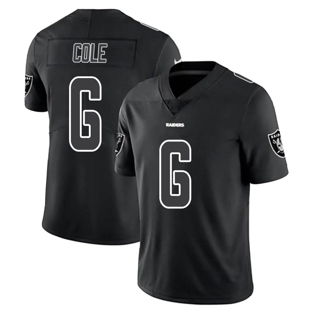 LV.Raiders #6 A.J. Cole Player Black Limited Black Impact Home Game Gdoa Stitched Jerseys