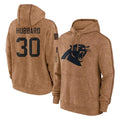 C.Panthers #30 Chuba Hubbard Player Brown Salute to Service Hoodies Limited Gdoa Stitched Jerseys