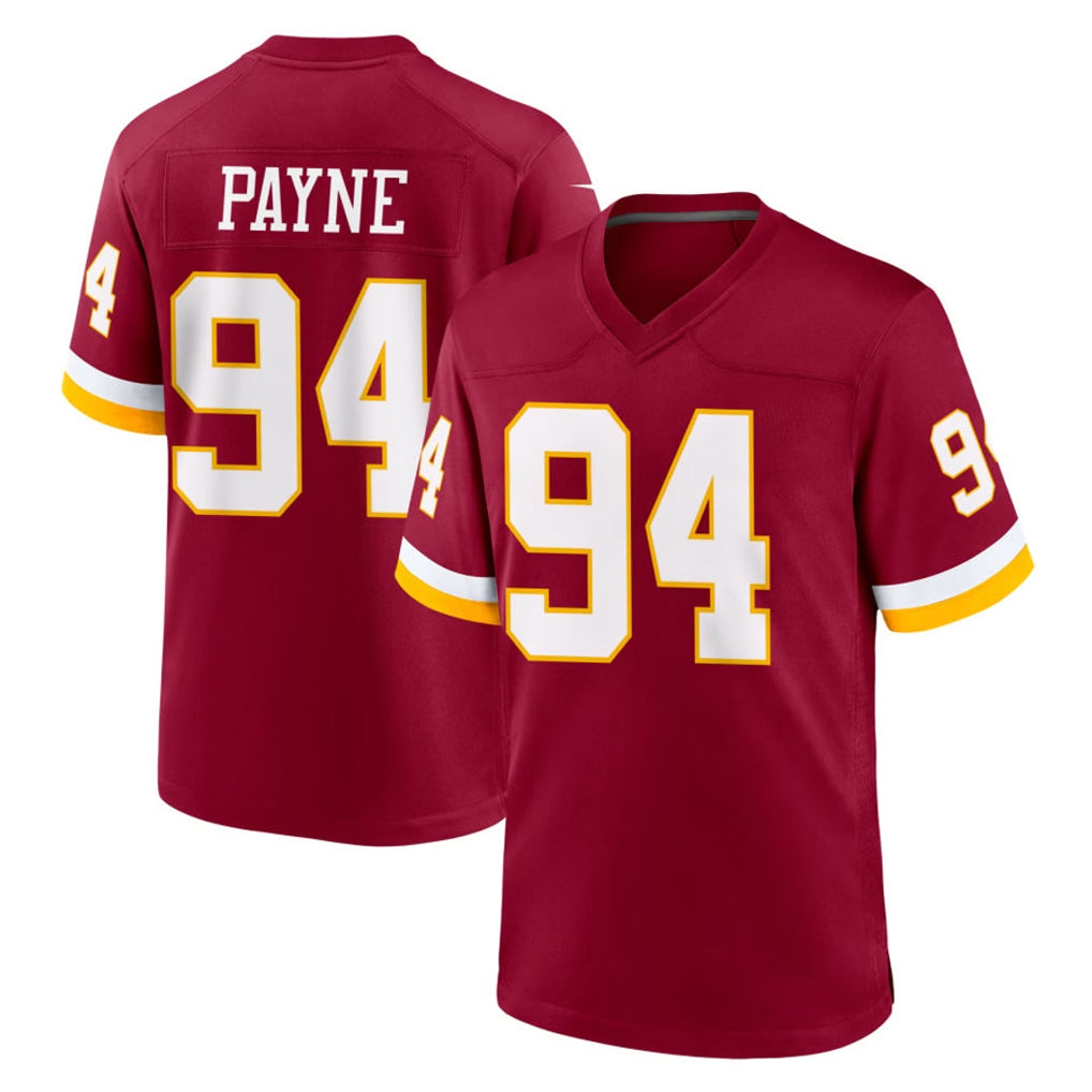 W.Commanders #94 Daron Payne Player Burgundy Game Home Gdoa Stitched Jerseys