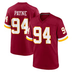 W.Commanders #94 Daron Payne Player Burgundy Game Home Gdoa Stitched Jerseys