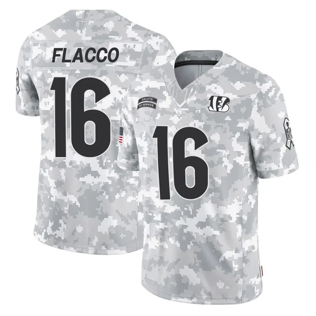 C.Bengals #16 Joe Flacco Player Arctic Camo Salute to Service Limited Gdoa Stitched Jerseys