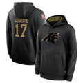 C.Panthers #17 Xavier Legette Player Black Salute to Service Pullover Hoodies Limited Game Gdoa Stitched Jerseys