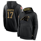 C.Panthers #17 Xavier Legette Player Black Salute to Service Pullover Hoodies Limited Game Gdoa Stitched Jerseys