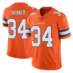 D.Broncos #34 JL Skinner Player Orange Vapor Untouchable Limited Home Game Gdoa Stitched Jerseys
