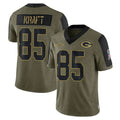 GB.Packers #85 Tucker Kraft Player Olive Salute To Service Limited Game Gdoa Stitched Jerseys