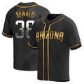 A.Diamondbacks #38 Paul Sewald Player Black Golden Replica Alternate Stitched Jersey