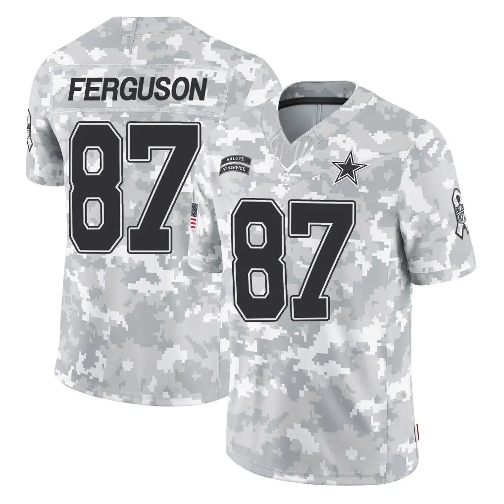 D.Cowboys #87 Jake Ferguson Player Arctic Camo Salute to Service Limited Home Game Gdoa Stitched Jerseys