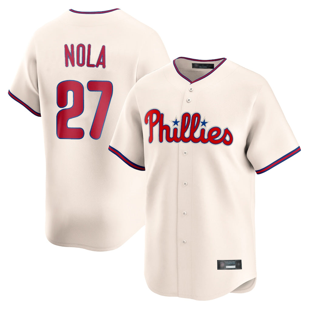 P.Phillies #27 Aaron Nola Player Cream Home Limited Fdoa Stitched Jerseys