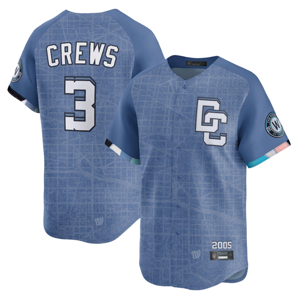 W.Nationals #3 Dylan Crews player Blue Limited City Connect Fdoa Stitched Jerseys