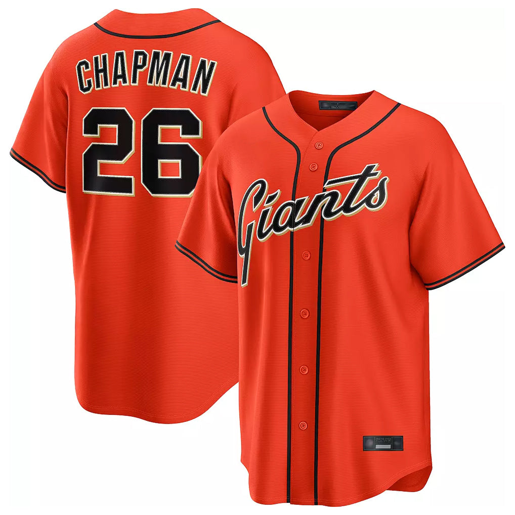 SF.Giants #26 Matt Chapman Player Orange Home Game Fdoa Stitched Jerseys