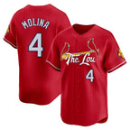St. Louis Cardinals #4 Yadier Molina Player Red City Connect Limited Fdoa Stitched Jerseys