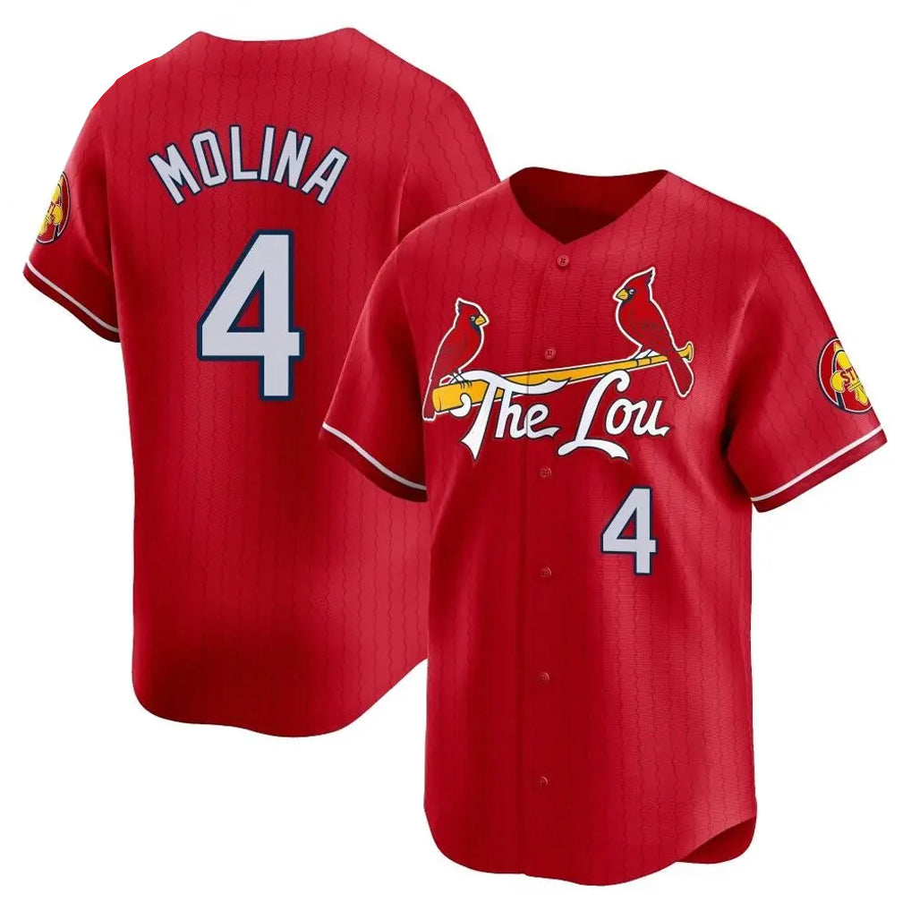 St. Louis Cardinals #4 Yadier Molina Player Red City Connect Limited Fdoa Stitched Jerseys