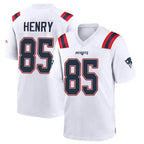 NE.Patriots #85 Hunter Henry Player White Home Game Gdoa Stitched Jerseys