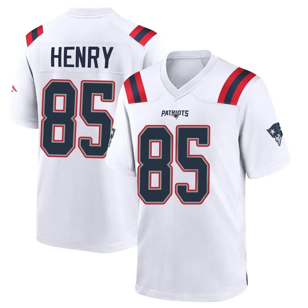 NE.Patriots #85 Hunter Henry Player White Home Game Gdoa Stitched Jerseys