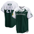 C.Rockies #27 Jordan Beck Player Green City Connect Home Game Gdoa Stitched Jerseys