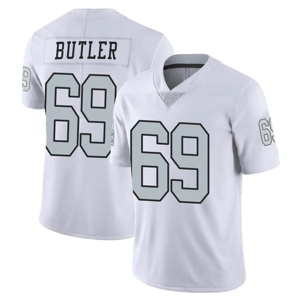 LV.Raiders #69 Adam Butler Player White Limited Color Rush Home Game Gdoa Stitched Jerseys