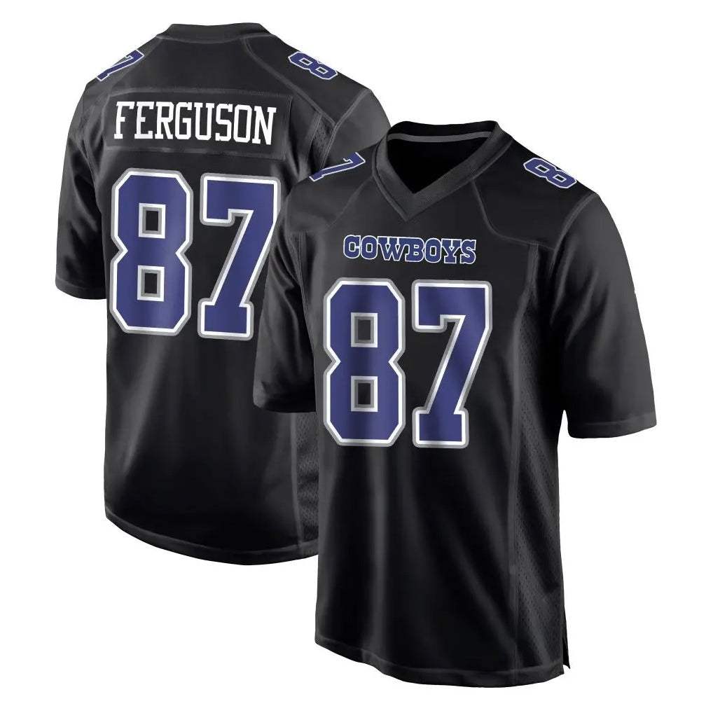 D.Cowboys #87 Jake Ferguson Player Carbon Black Fashion Home Game Gdoa Stitched Jerseys