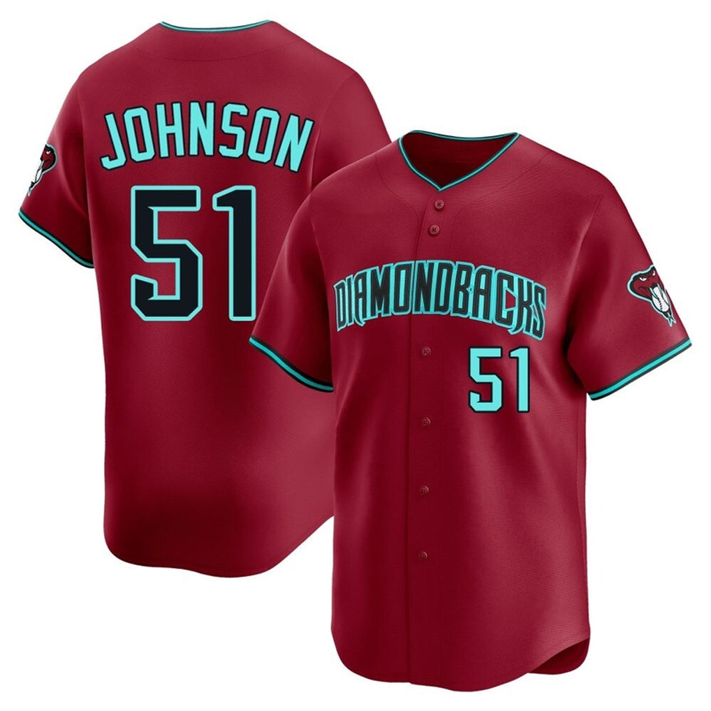 A.Diamondbacks #51 Randy Johnson Player Red Limited Home Game Gdoa Stitched Jerseys
