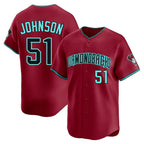A.Diamondbacks #51 Randy Johnson Player Red Limited Home Game Gdoa Stitched Jerseys