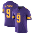 M.Vikings #9 J.J. McCarthy Player Purple Limited Color Rush Home Game Gdoa Stitched Jerseys