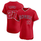 LA.Angels #27 Mike Trout Player Red Home Limited Elite Fdoa Stitched Jerseys