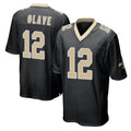 NO.Saints #12 Chris Olave Player Black Home Game Gdoa Stitched Jerseys