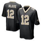NO.Saints #12 Chris Olave Player Black Home Game Gdoa Stitched Jerseys