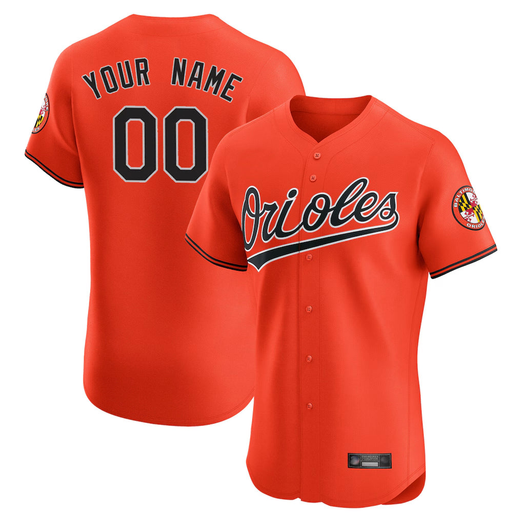 Custom B.Orioles Orange Limited Elite Home Game Any Name & Number Gdoa Stitched Jerseys
