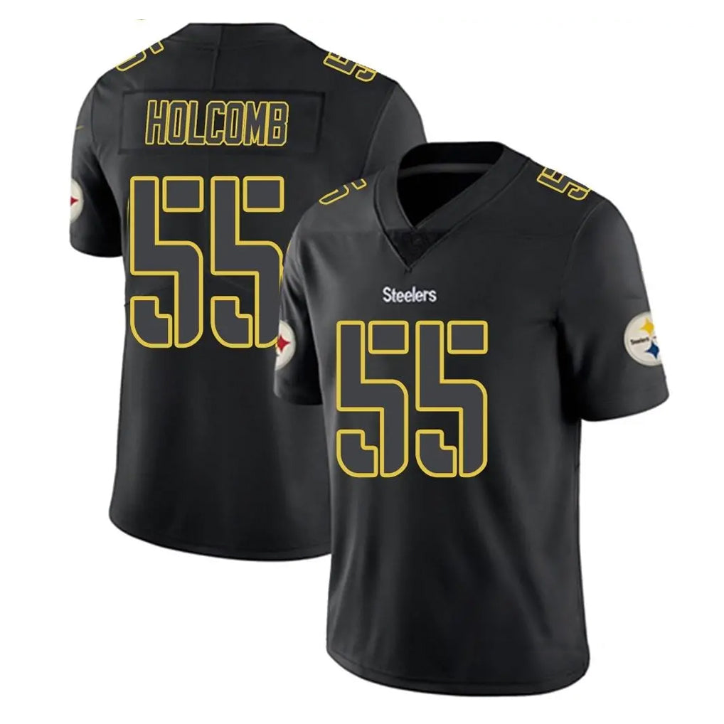 P.Steelers #55 Cole Holcomb Player Black Impact Limited Home Game Gdoa Stitched Jerseys