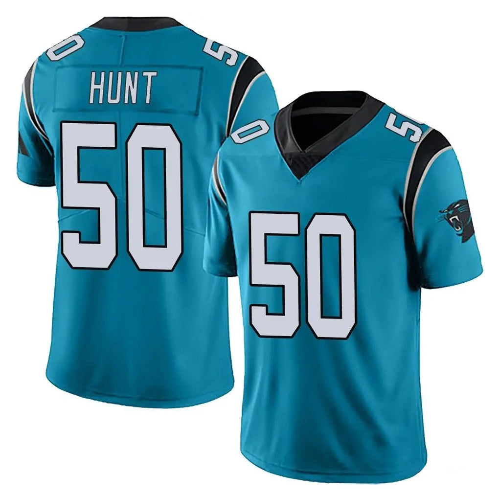 C.Panthers #50 Robert Hunt Player Blue Vapor Untouchable Limited Game Gdoa Stitched Jerseys