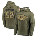 KC.Chiefs #52 Creed Humphrey Player Olive Salute to Service Pullover Hoodies Home Game Gdoa Stitched Jerseys