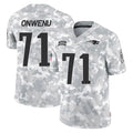 NE.Patriots #71 Mike Onwenu Player Arctic Camo Salute To Service Limited Game Gdoa Stitched Jerseys