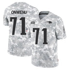 NE.Patriots #71 Mike Onwenu Player Arctic Camo Salute To Service Limited Game Gdoa Stitched Jerseys
