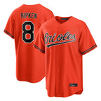 B.Orioles #8 Cal Ripken Player Orange Home Game Gdoa Stitched Jerseys